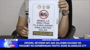 Drivers, Netizens hati ang saloobin kaugnay ng paggamit ng Kapampangan traffic signs sa Angeles City