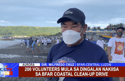 200 Volunteers mula sa Dingalan nakiisa sa BFAR Coastal clean-up drive