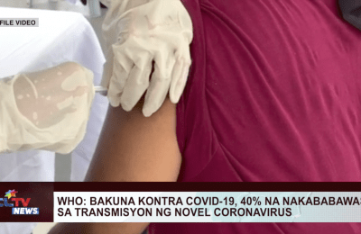 WHO: bakuna kontra COVID-19, 40% na nakababawas sa transmisyon ng novel coronavirus