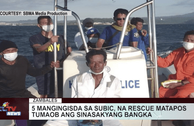5 mangingisda sa Subic, na rescue matapos tumaob ang sinasakyang bangka