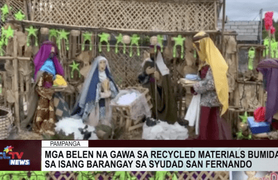 Mga belen na gawa sa recycled materials bumida sa isang barangay sa Syudad San Fernando