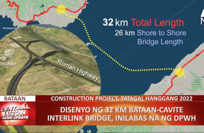 Disensyo ng 32KM Bataan-Caviter Interlink Bridge, isinapubliko ng DPHW