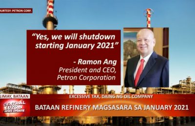 Petron refinery sa Bataan magsasara sa Enero 2021