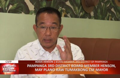 Pampanga 3rd District Board Member Rosve Henson, may plano raw tumakbong City of San Fernando Mayor