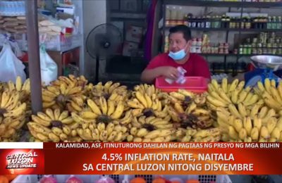 4.5% inflation rate, naitala sa Central Luzon nitong Disyembre