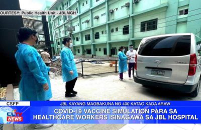 COVID-19 vaccine simulation para sa healthcare workers isinagawa sa JBL Hospital