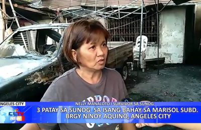 3 patay sa sunog sa isang bahay sa Marisol Subdivision, Angeles City