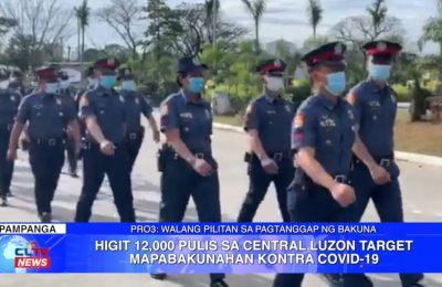 Higit 12,000 pulis sa Central Luzon target mapabakunahan kontra COVID-19 | Central Luzon News