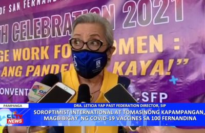 Soroptimist International at Tomasinong Kapampangan, magbibigay ng COVID-19 vaccines sa 100 Fernandina | PAMPANGA News