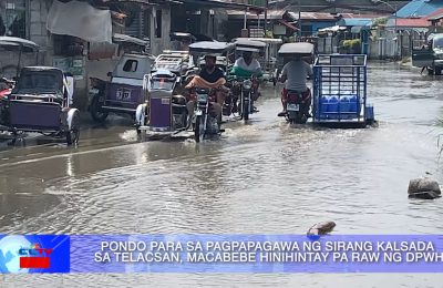 Pondo para sa pagpapagawa ng sirang kalsada sa Telacsan, Macabebe, hinihintay pa raw ng DPWH | Pampanga News