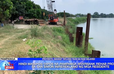 Hindi matapos-tapos na Pampanga Riverbank Rehab Project sa San Simon inirereklamo ng mga residente | Pampanga News