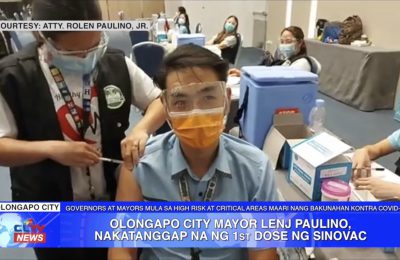 Olongapo City Mayor Lenj Paulino, nakatanggap na ng 1st dose ng Sinovac | Zambales News