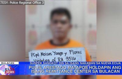 Pulis, arestado matapos holdapin ang isang remittance center sa Bulacan | Bulacan News