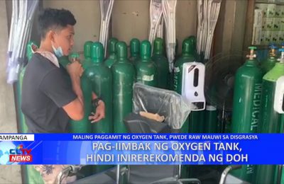 Pag-iimbak ng oxygen tank, hindi inirerekomenda ng DOH | Central Luzon News