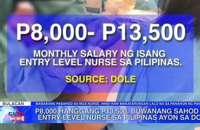 ₱8,000 hanggang ₱13,500, buwanang sahod ng entry-level nurse sa Pilipinas ayon sa DOLE | Bulacan News