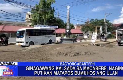 Ginagawang kalsada sa Macabebe, Pampanga, naging putikan matapos bumuhos ang ulan | Pampanga News