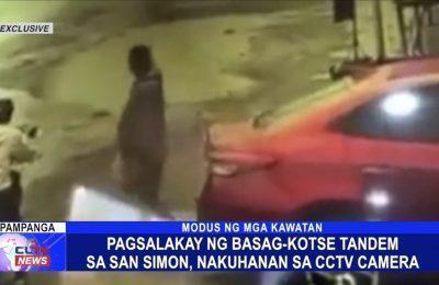 Pagsalakay ng basag-kotse tandem sa San Simon, Pampanga, nakuhanan sa CCTV camera | Pampanga News