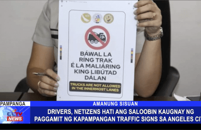 Drivers, Netizens hati ang saloobin kaugnay ng paggamit ng Kapampangan traffic signs sa Angeles City