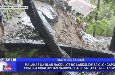 Malakas na ulan nagdulot ng landslide sa Olongapo, ilang puno sa Dinalupihan nabuwal dahil sa lakas ng hangin