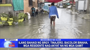 Ilang bahagi ng Brgy. Tinajero, Bacolor binaha, mga residente nag-akyat na ng mga gamit