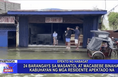 24 Barangays sa Masantol at Macabebe binaha, kabuhayan ng mga residente apektado na