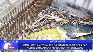 Mabahong amoy galing sa isang sapa sa Dela Cruz Paz Norte Siyudad San Fernando, inireklamo