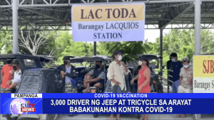 3,000 Driver ng jeep at tricycle sa Arayat babakunahan kontra COVID-19