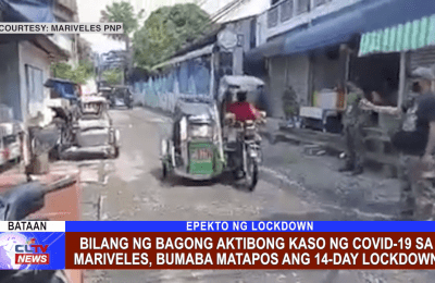 Bilang ng bagong aktibong kaso ng COVID-19 sa Mariveles, bumaba matapos ang 14-day lockdown