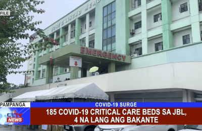 185 COVID-19 critical care beds sa JBL, 4 na lang ang bakante