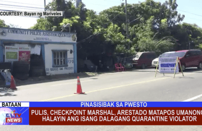 Pulis, Checkpoint Marshal, arestado matapos umanong  halayin ang isang dalagang quarantine violator