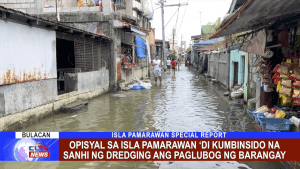 Opisyal sa Isla Pamarawan ‘di kumbinsido na sanhi ng dredging ang paglubog ng barangay