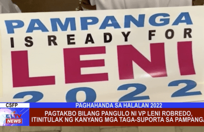 Pagtakbo bilang pangulo ni VP Leni Robredo, itinitulak ng kanyang mga taga-suporta sa Pampanga