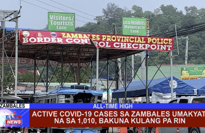 Active COVID-19 Cases sa Zambales umakyat na sa 1,010, bakuna kulang pa rin