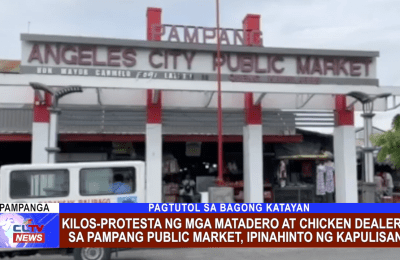 Kilos-Protesta ng mga matadero at chicken dealers sa Pampang Public Market, ipinahinto ng kapulisan