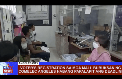 Voter’s Registration sa mga mall bubuksan ng COMELEC Angeles habang papalapit ang deadline