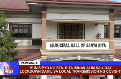 Munisipyo ng Sta. Rita isinailalim sa 4-day lockdown dahil sa local transmission ng Covid-19