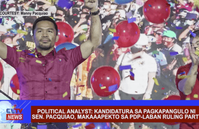 Political Analyst: Kandidatura sa pagkapangulo ni Sen. Pacquiao, makaaapekto sa PDP-Laban ruling party