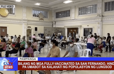 Bilang ng mga fully-vaccinated sa San Fernando, hindi pa umabot sa kalahati ng populasyon ng lungsod