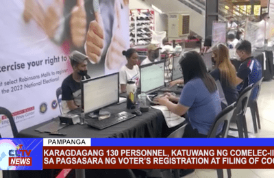 Karagdagang 130 personnel, katuwang ng COMELEC-III sa pagsasara ng Voter’s Registration at Filing of COC