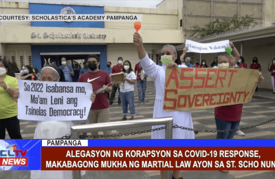 Alegasyon ng korapsyon sa covid-19 response, makabagong mukha ng Martial Law ayon sa St. Scho Nuns