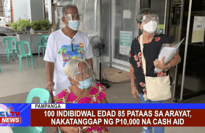 100 indibidwal edad 85 pataas sa Arayat, nakatanggap ng P10,000 na cash aid