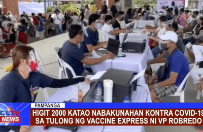 Higit 2000 katao nabakunahan kontra COVID-19 sa tulong ng Vaccine Express ni VP Robredo