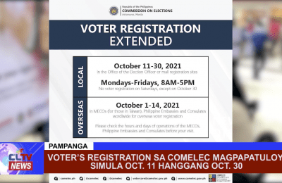 Voter’s Registration sa COMELEC magpapatuloy simula Oct. 11 hanggang Oct. 30