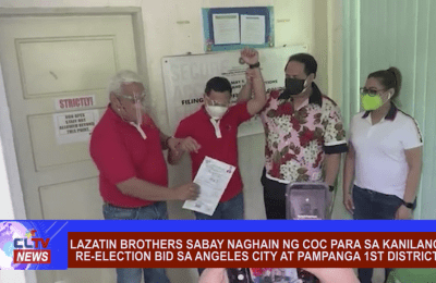 Lazatin brothers sabay naghain ng COC para sa kanilang re-election bid sa Angeles City at Pampanga 1st District