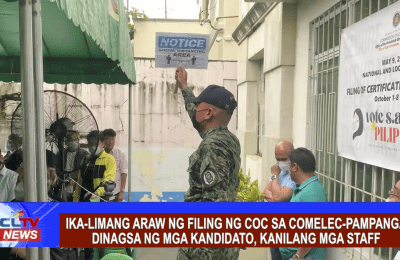 Ika-limang araw ng filing ng COC sa COMELEC-Pampanga dinagsa ng mga kandidato, taga-suporta