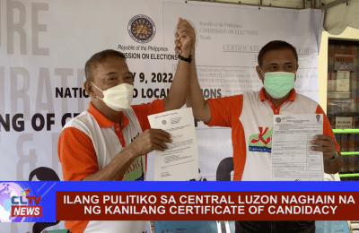 Ilang pulitiko sa Central Luzon naghain na ng kanilang certificate of candidacy