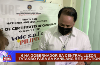 6 na gobernador sa Central Luzon tatakbo para sa kanilang re-election