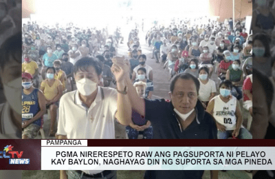 PGMA nirerespeto raw ang pagsuporta ni Pelayo kay Baylon, naghayag din ng suporta sa mga Pineda