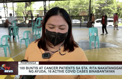 100 buntis at Cancer patients sa Sta. Rita nakatanggap ng ayuda, 16 active COVID cases binabantayan