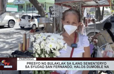 Presyo ng bulaklak sa ilang sementeryo sa syudad San Fernando, halos dumoble na